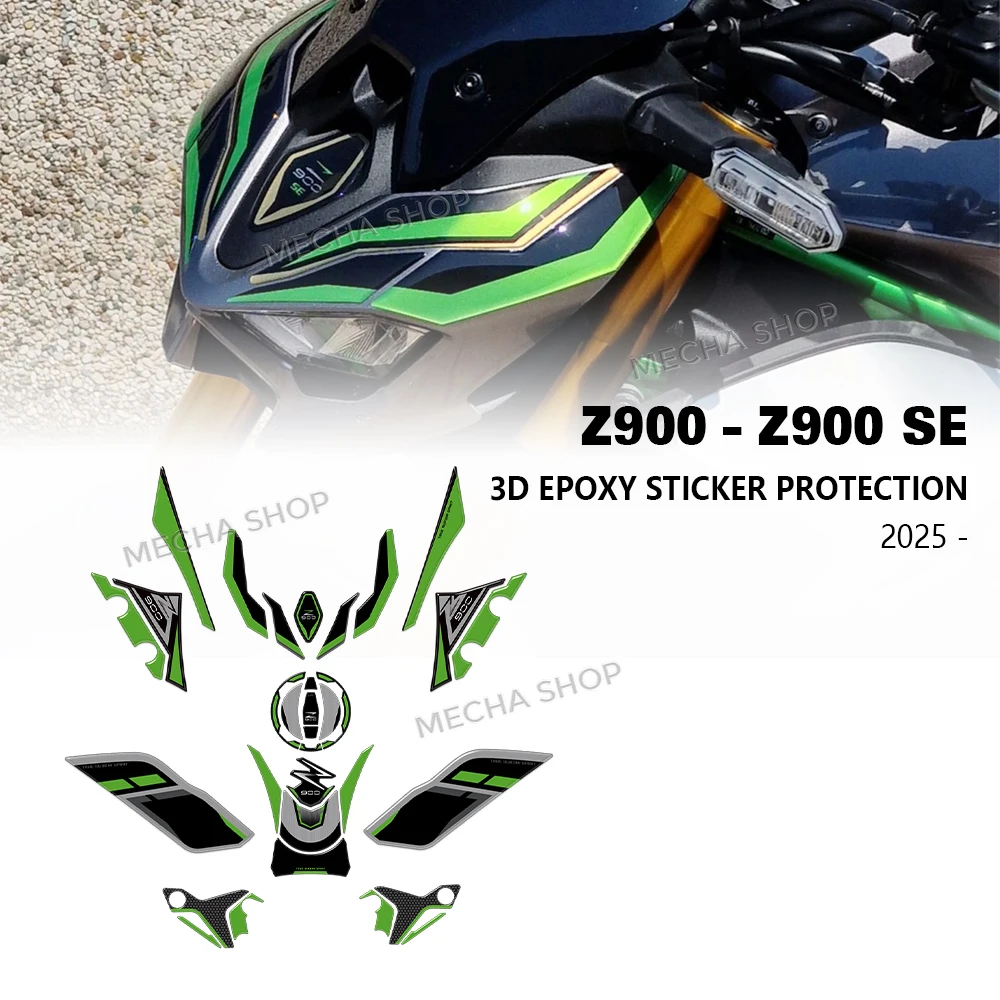 

Аксессуары для мотоциклов, защита топливного бака для Z 900 SE Z900 2025, 3D полимерная наклейка на бак, защитная наклейка на бак мотоцикла
