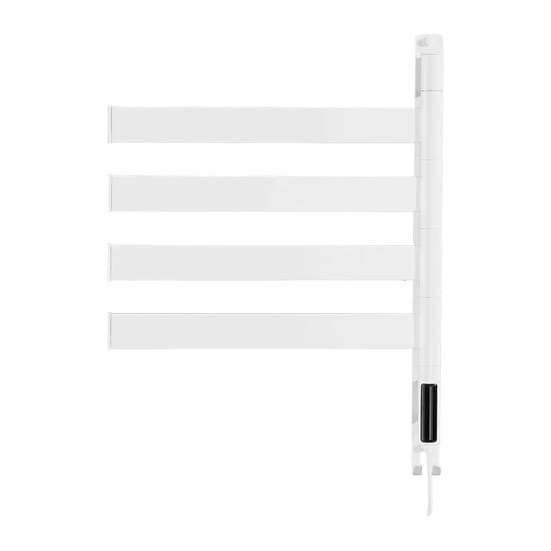 

Stainless steel non-punching white rotating electric towel rack, intelligent heating sterilization drying movable towel bar