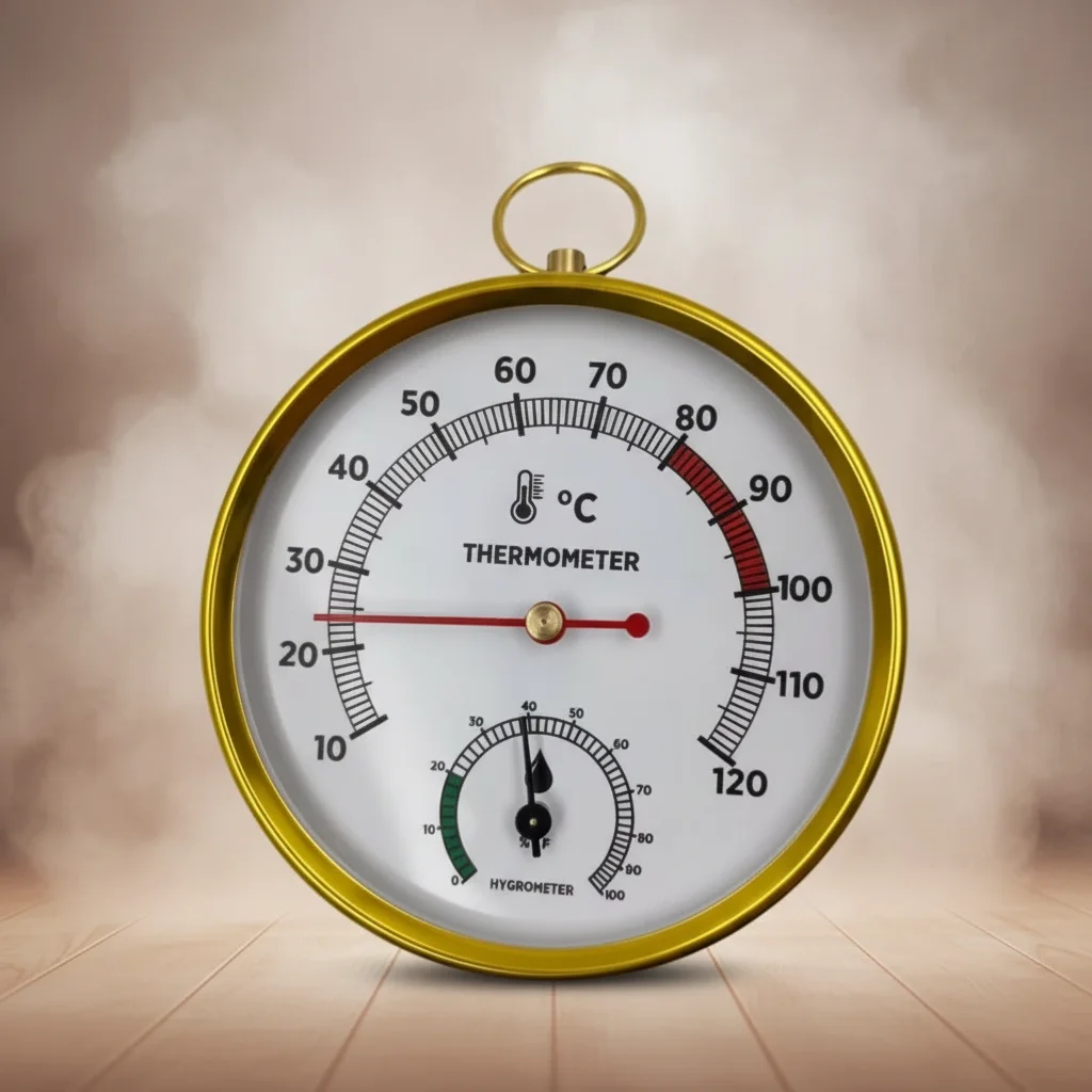 Sauna Room Thermometer Hygrometer High-Temperature Resistant Wall Mountable Steam Room Temperature Humidity Monitor