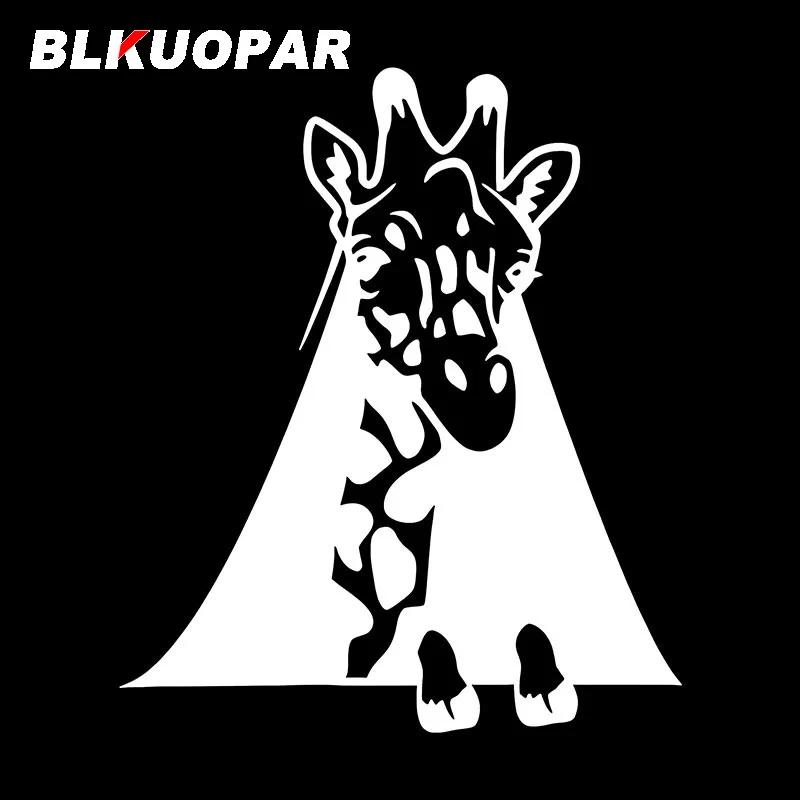 BLKUOPAR Giraffe Head Gaze Car Stickers Animal Decal Occlusion Scratch Die Cut Windshield Refrigerator Car Decoration