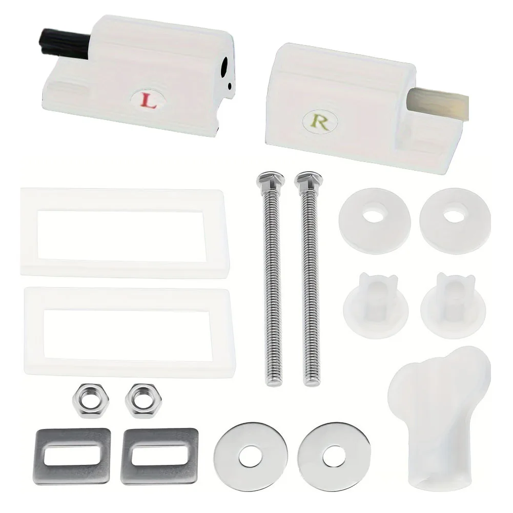 Replacement Kit Silver white Toilet Seat Hinge ABS And Stainless Steel Soft-closing Mechanism Stable Strong Load-bearing