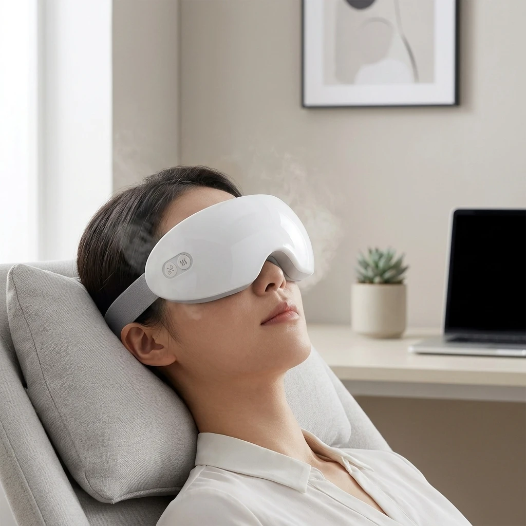 Smart Eye Steamer Massager with Nano Mist and Heating Function for Eye Fatigue care Office Workers and Travelers