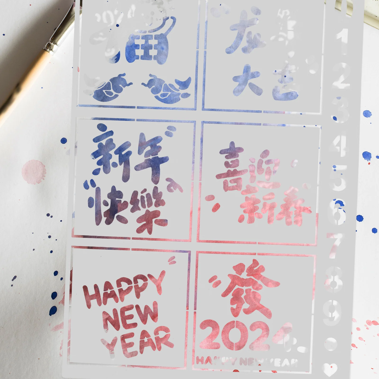 

Year New Painting Template Drawing Spraying Stencil Carnation Stencils Child for