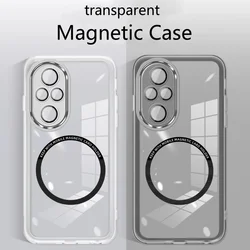 Magnetic Case For Honor 200 Pro 5G 100 90 Lite 70 50 TPU Soft Silicone Clear For MagSafe Phone Cover Camera Protect Shell Bumper