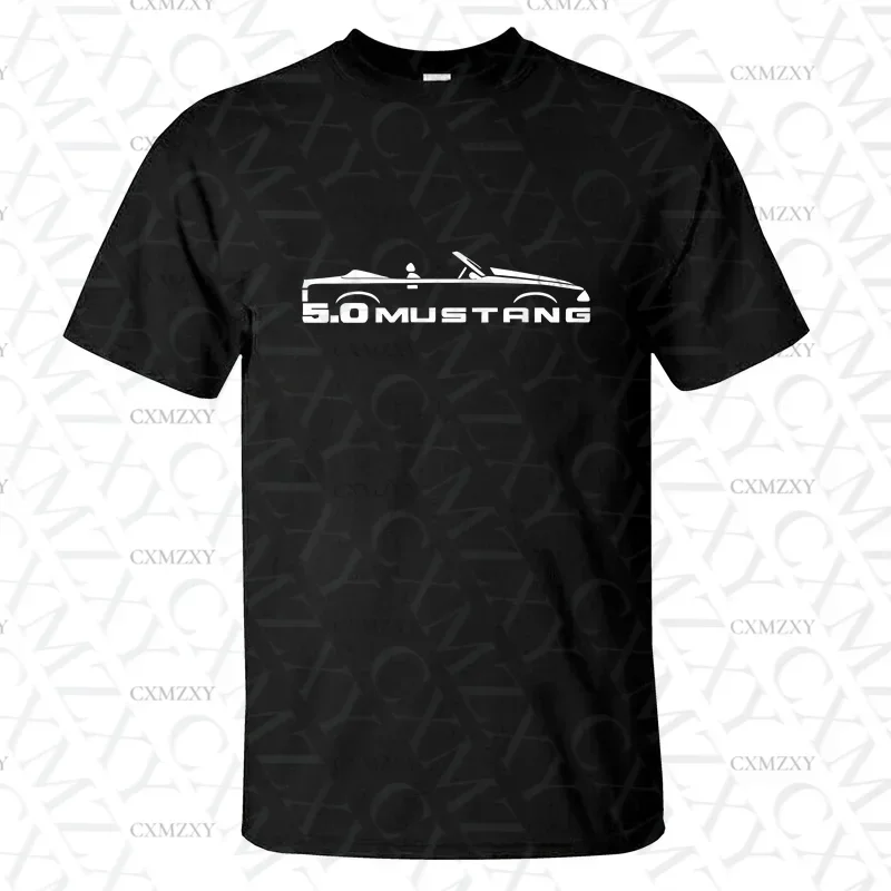 

Men T Shirt Casual Mustang GT 5 T-shirt Graphic Summer Short Sleeves 100% Cotton S-3XL Cool Tee