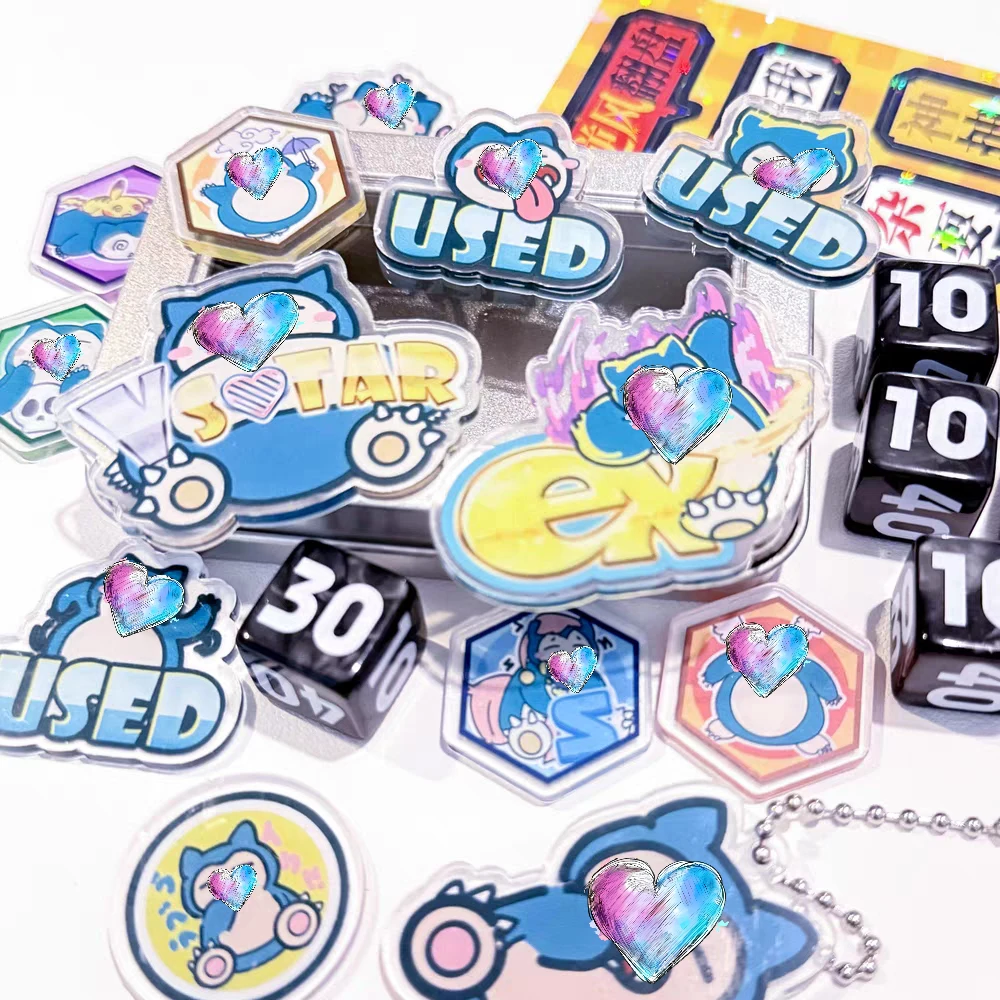 カビゴン-ダイスセット-ptcg-ポケモン-マッチ-スコアリング-ダメージカウンター-ダメージインジケーター-使用済みボード-vstar-ボード-ロールプレイングゲーム-アクリルおもちゃ