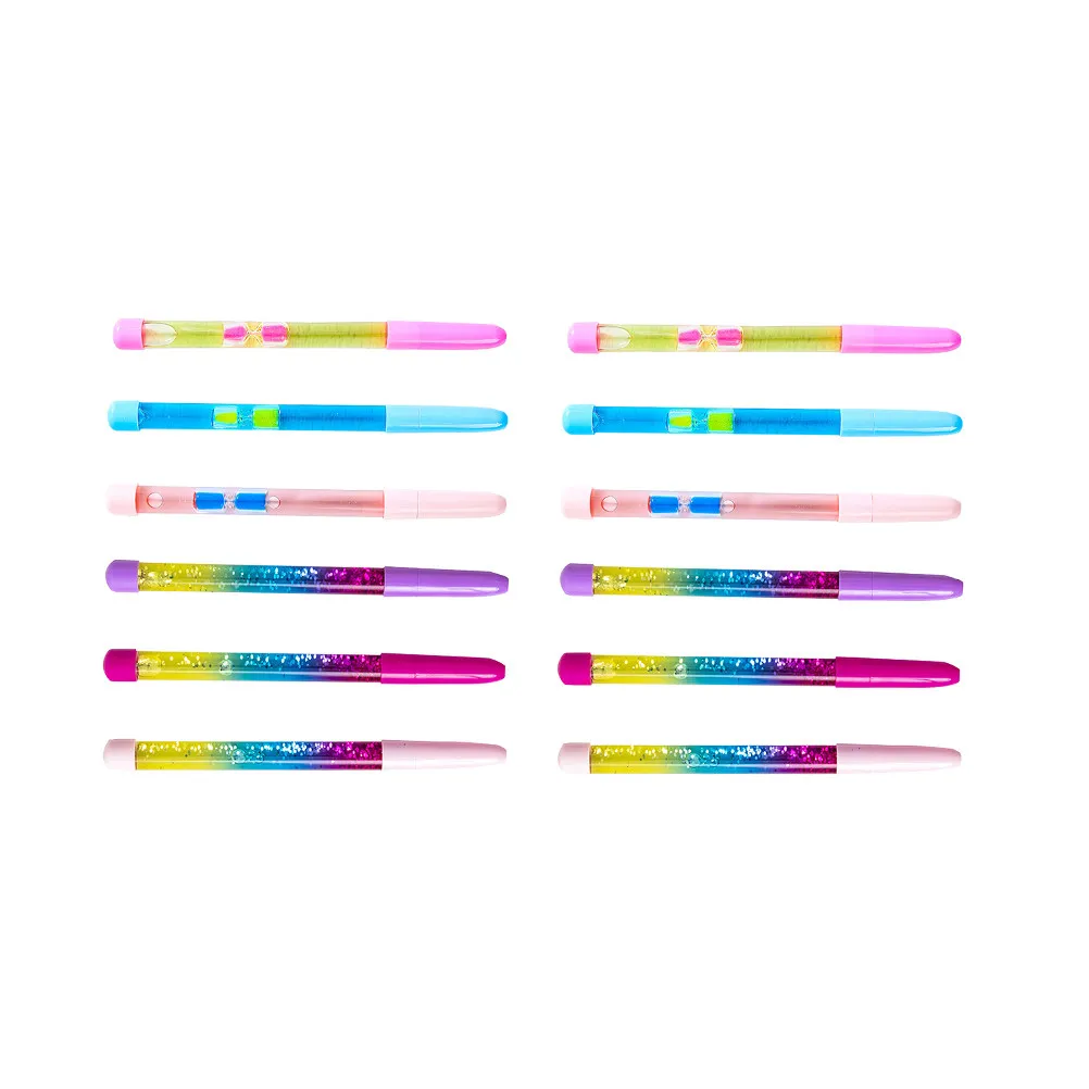 12Pcs Lightweight Quicksand Gel Pens – Fairy Wand Design, Smooth Writing, Colorful Multi-Use Stationery