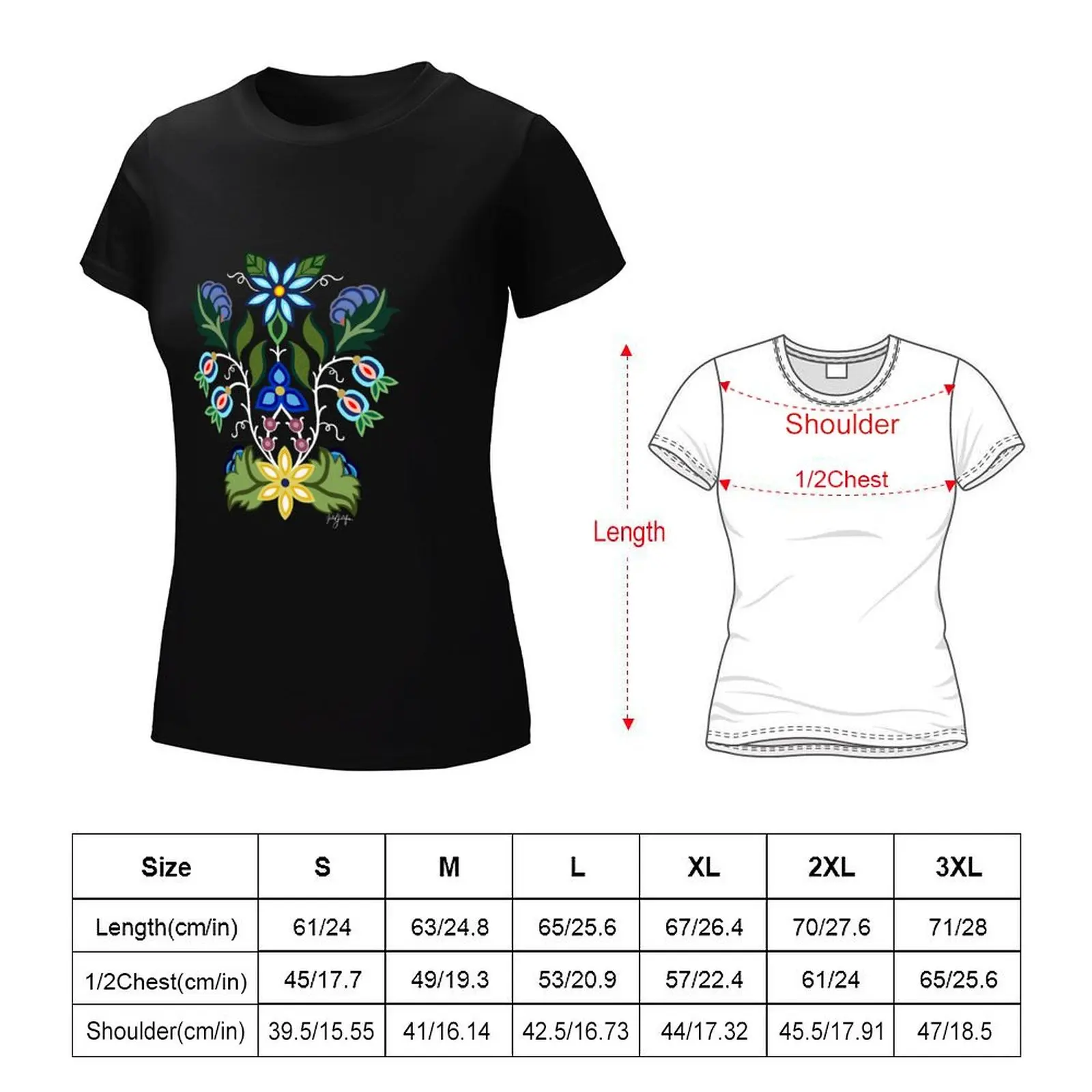 Ojibwe Floral T-Shirt hippie clothes korean fashion anime clothes Summer Women's clothing