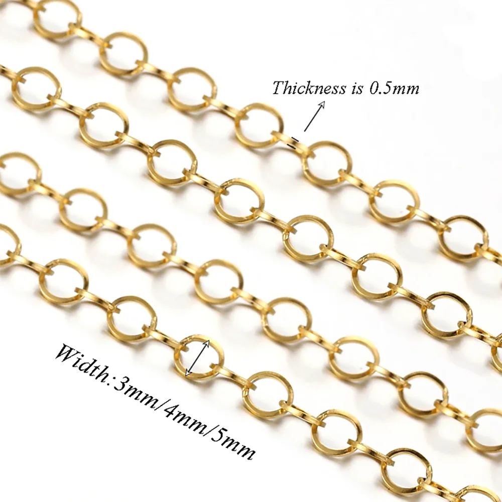 Großhandel 2m/Stück Edelstahl Polier-O-Ring-Kette für Halsketten DIY Schmuckherstellung Zubehör Handgemachte Materialien – Detail 1