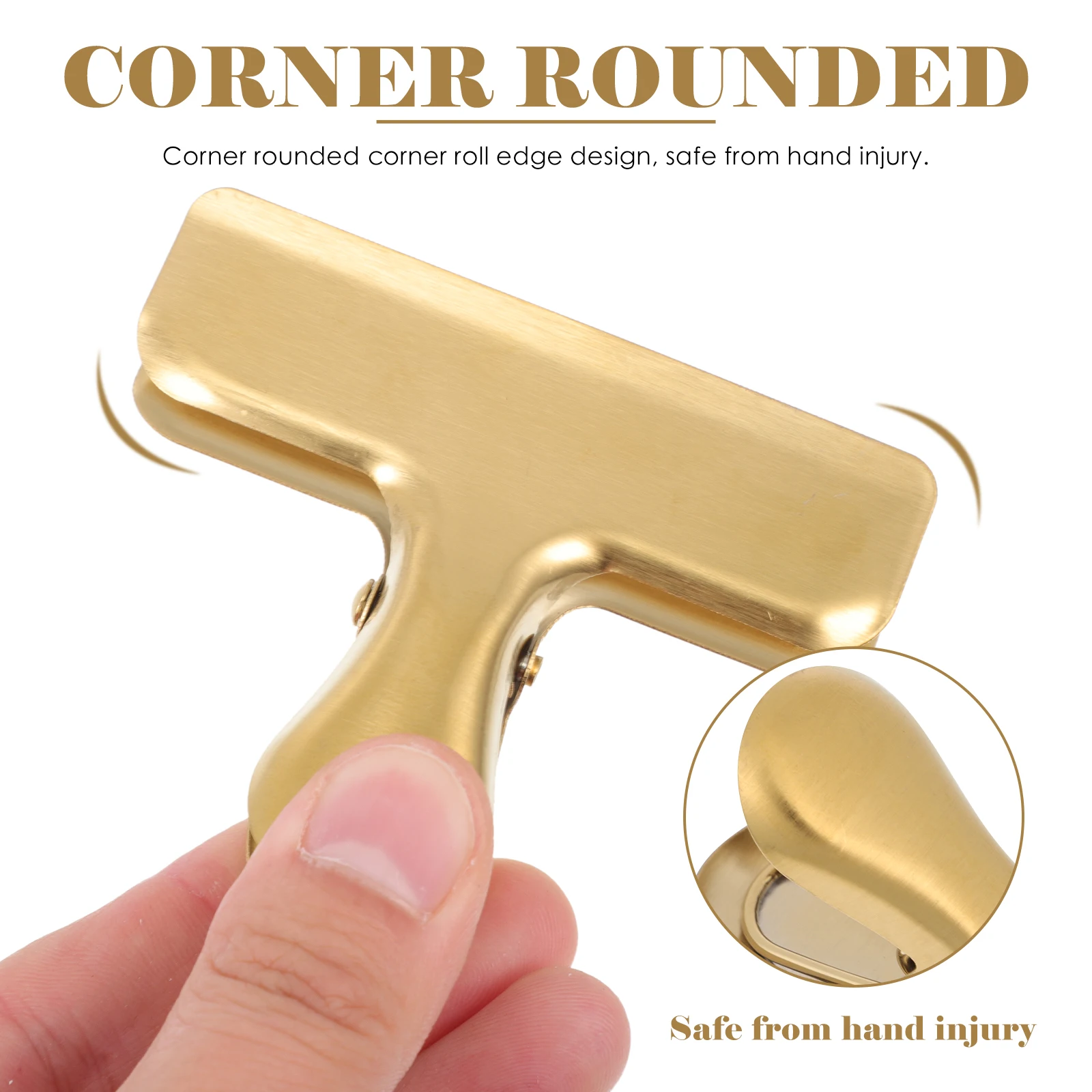 6pcs Snack Seal Clips Food Fresh Keeping Stainless Steel Practical Sealing Moisture Proof Dust Proof Storage Box