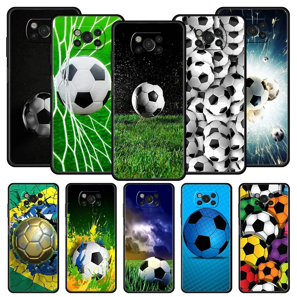 Soccer ball Football Field Phone Case For Xiaomi Mi Poco X3 NFC M3 F4 F3 M4 X4 5G Note 10 12 Lite 11 11T 10T 13 12T Pro 9T Cover