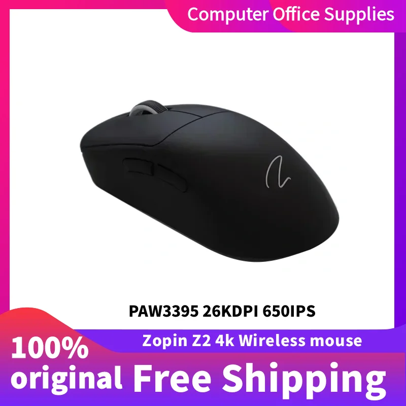 

Zopin Z2 4k Беспроводная трехрежимная игровая мышь Paw3395 26000 точек на дюйм Макроопределения с низкой задержкой Легкая игровая мышь Кабель для киберспорта