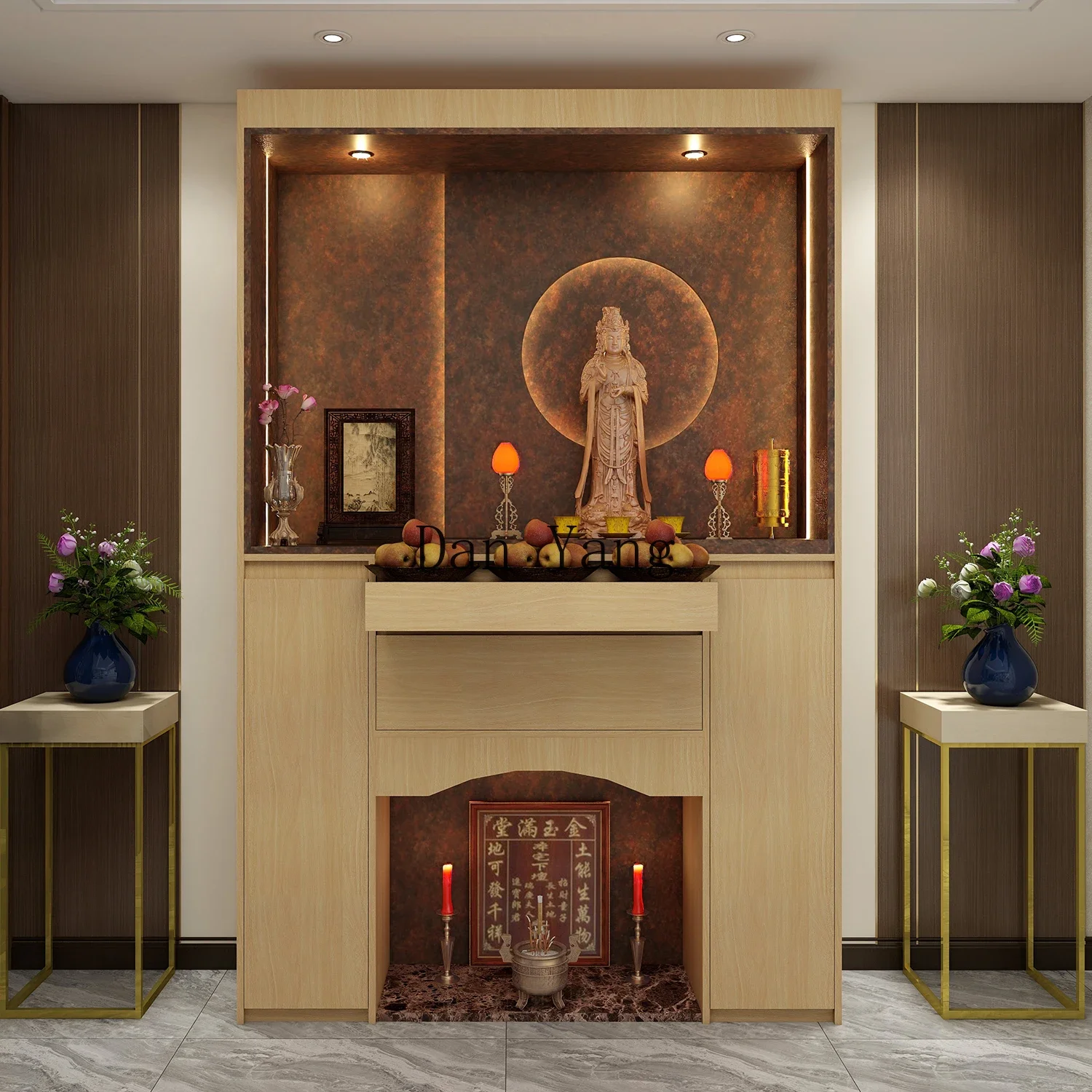 YJ doubleposition Buddhist cabinet Buddhist niche for Buddhist door vertical cabinet for Taiwan incense case god cabinet