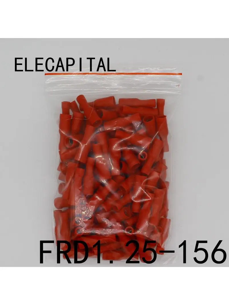 FRD1.25-156 FRD1-156 100 sztuk w kształcie kuli żeńskie złącze izolacyjne złącze przewodu elektryczny zacisk zaciskany AWG22-16 FRD — zdjęcie 2