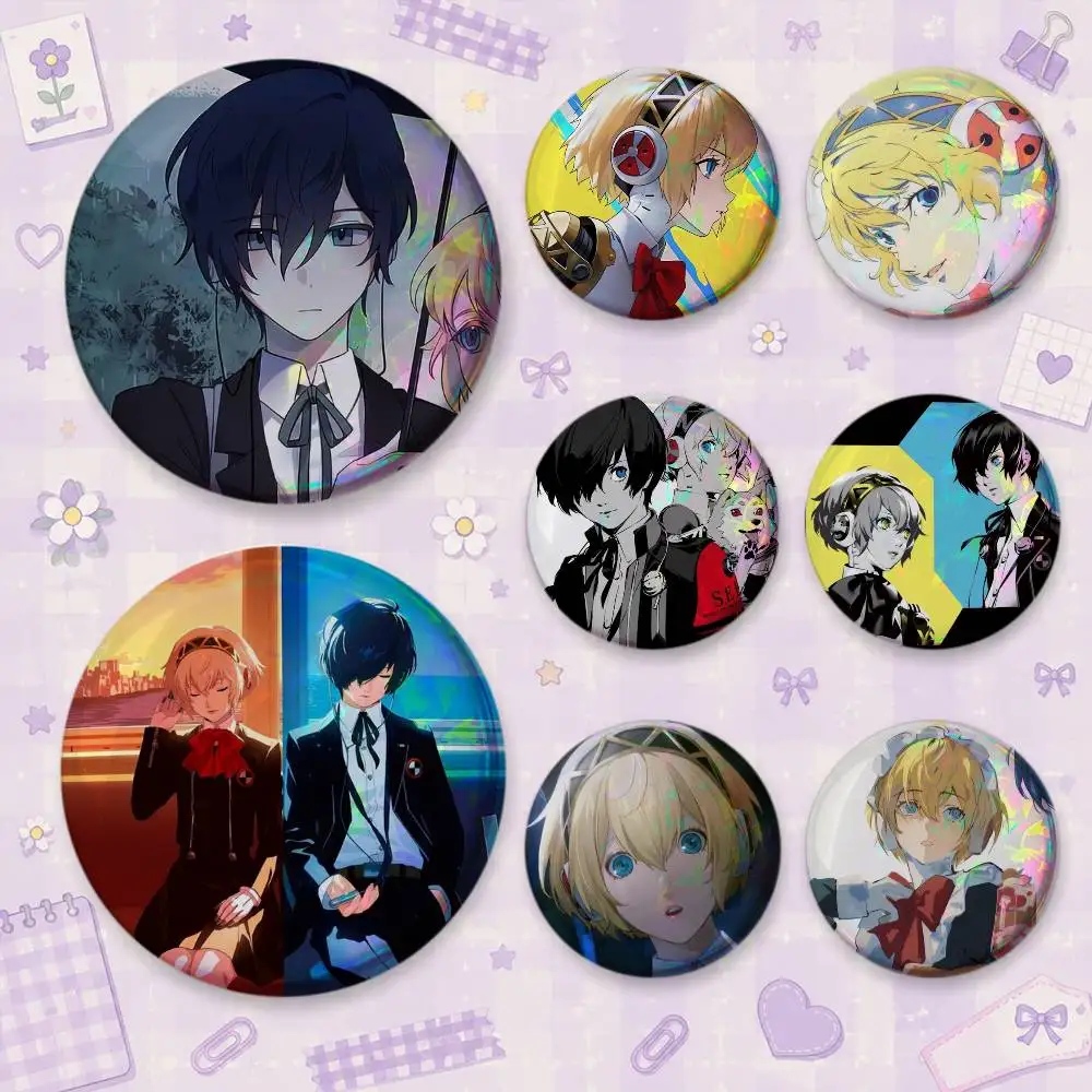 Makoto - Persona 3 Aigis P3 Brooches Cartoon Badge Pins Backpack Hat Accessories Friend Gift
