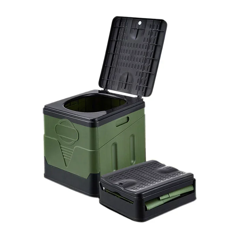 Portable Folding Toilet Outdoor Toilet Camping Potty Adults Kids Cover Seat Toilet Reusable Toilet Tour Emergency Travel Toilets
