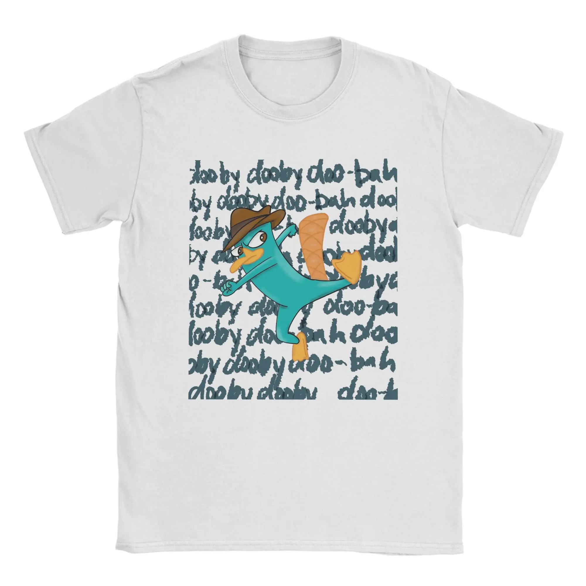 Perry the Platypus Cartoon Duck Men's T Shirts  Novelty Tees Short Sleeve O Neck T-Shirt Pure Cotton Printing Tops