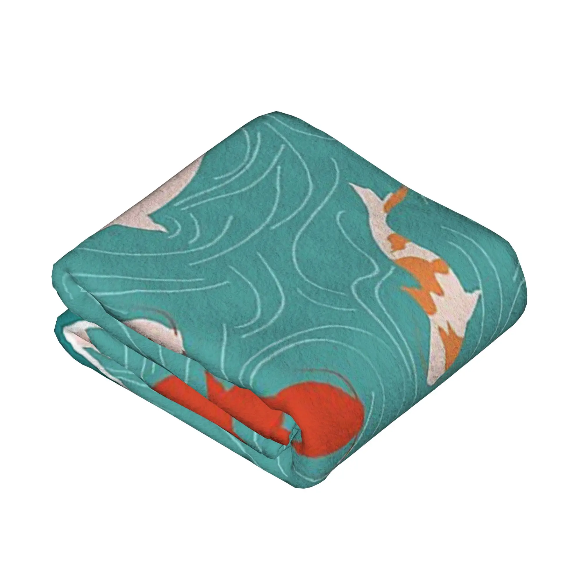 Water Tribe KOI Velvet Throw Blanket Avatars Anime Airbenders Blankets for Bed Couch Super Soft Plush Thin Quilt