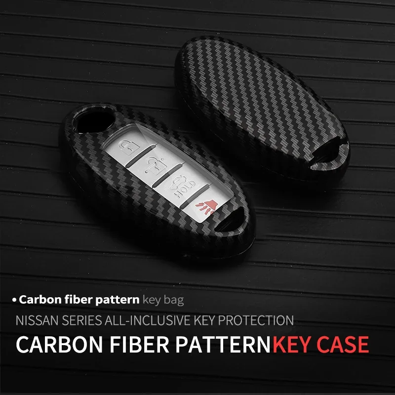 ABS Carbon FiberTPU Car Smart Remote Key Bag For Nissan Teana Qashqai Maxima NV200 Quest Patrol Murano Kicks X-Trail Accessories