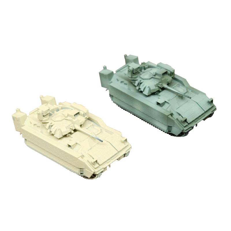 

1PCS 1/144 Scale Bradley Armored Vehicle Model Basic/M1128 Turret Version 3D Printed Miniature Tracked Tank for Desk Display