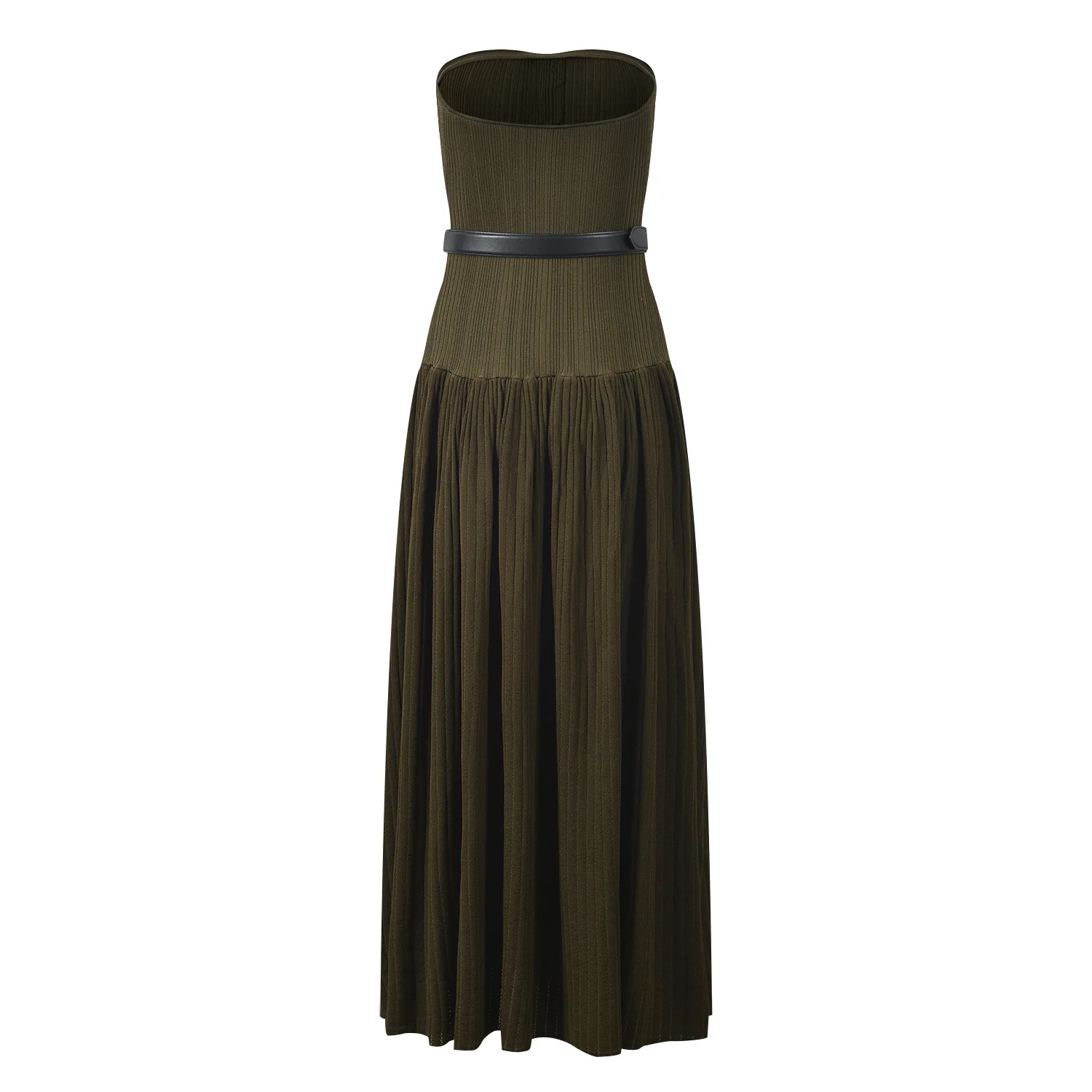 ZJYT Spring Summer Strapless Long Knitting Sweater Dresses for Women 2026 Fashion Elegant Sexy Party Dress Black Vestidos Female
