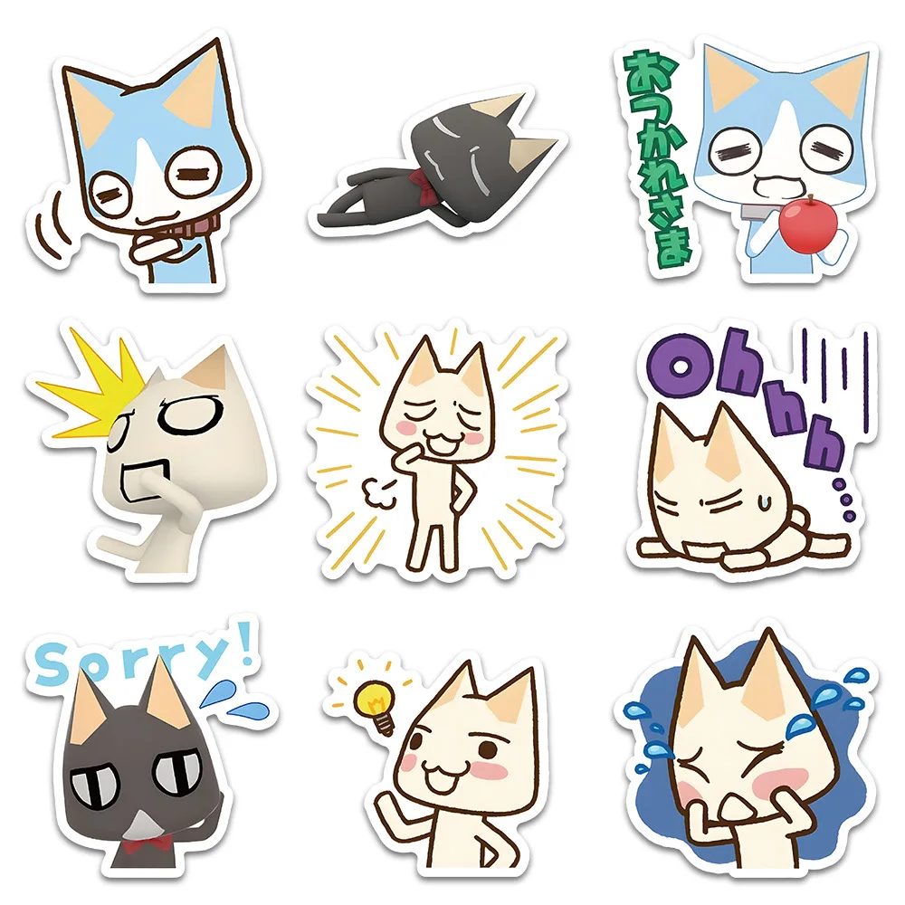 10/30/50PCS Cute Inoue Toro Stickers Cartoon Cat Meme Sticker Funny Graffiti Decals Luggage Laptop Phone Guitar Bike Kids Toys