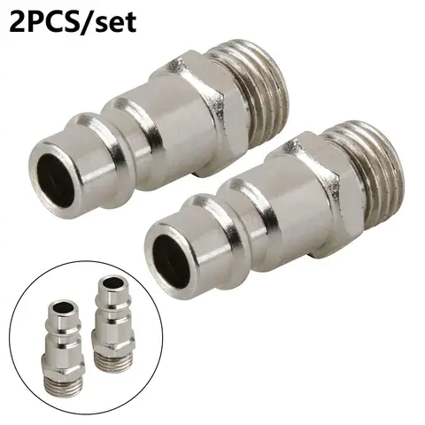 2Pcs 32mm Quick Release Euro Compressed Air Line Coupler Connector Fitting 1/4in Male Adapter Air Compressor Accessories