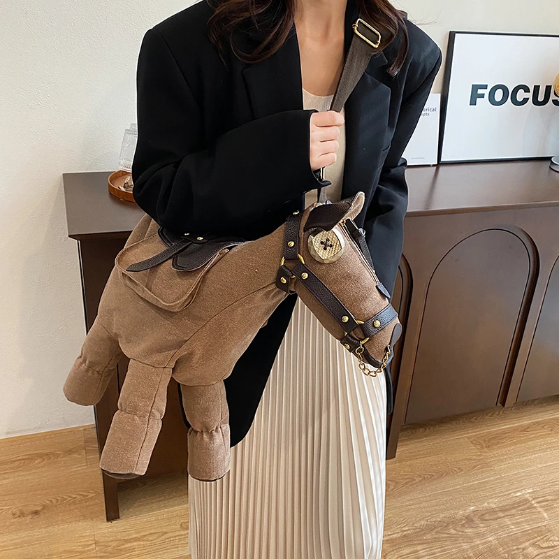 Big Doll Bag High Quality Oxford Handbag Women Bags Lady Love Horse Shape Crossbody Casual Creative Japanese Style Kawaii Bag