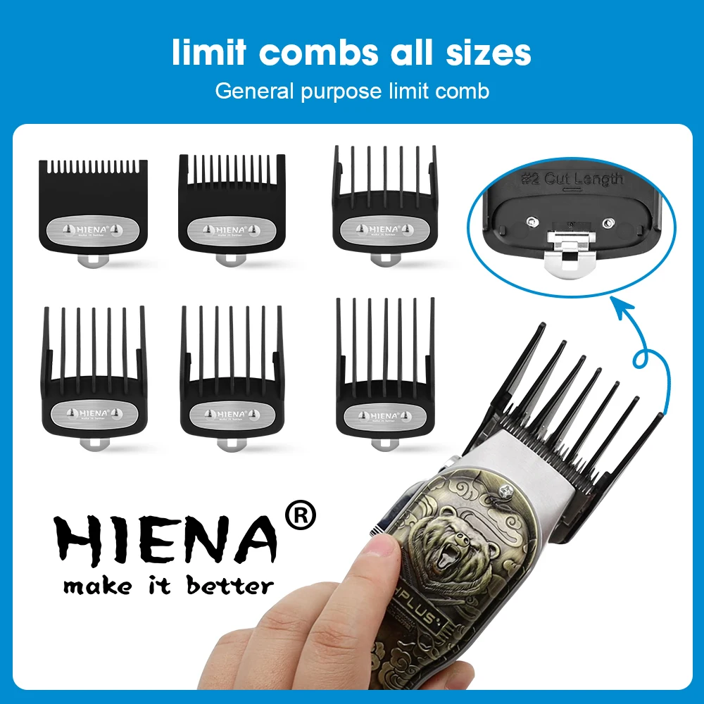 สีดําชุดหวีจํากัดผมClipper Guardsท่องเที่ยวหวีTrimmerจัดแต่งทรงผมเครื่องมือสิ่งที่แนบมาใช้งานร่วมกับ 1.5 มม.3 มม.4.5 มม.