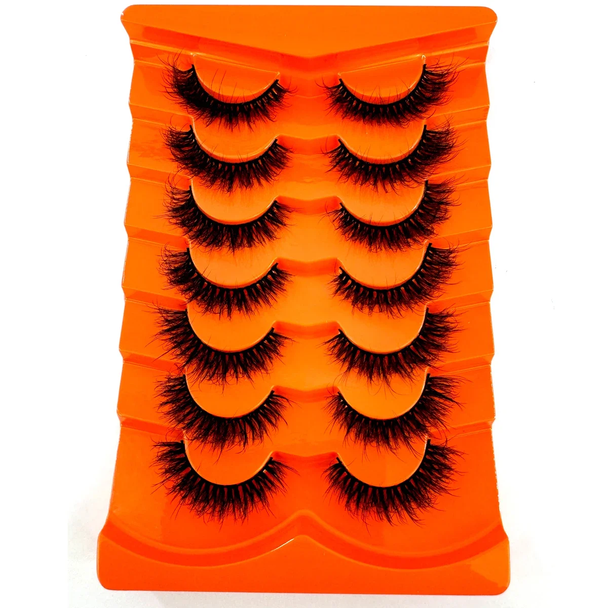 7 Pairs False Eyelashes Volume Faux Mink Fluffy Lashes Dramatic D Curl Strip Lashes 9-20MM Thick Eye Lashes