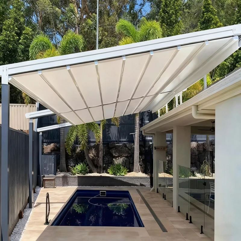 

Roof Canopy Waterproof Outdoor Swimming Pool Patio Balcony Awning Pvc Motorized Electric Retractable Roof Pergolapromote sales