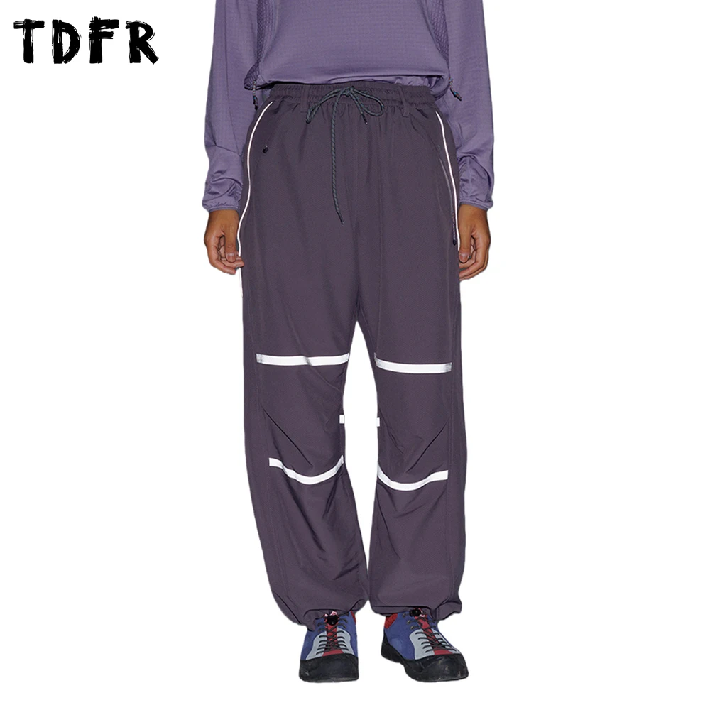 عاكس البضائع عداء ببطء السراويل الرجال إلكتروني طباعة سفاري نمط مقاوم للماء سريعة الجافة مرونة الخصر واسعة الساق السراويل الفضفاضة رجل #1