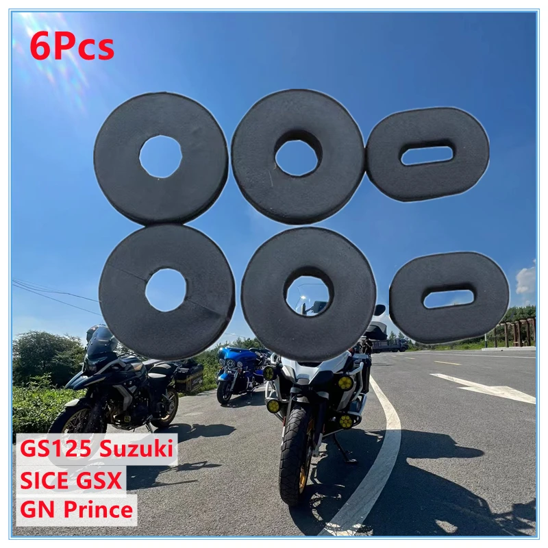 Surtido de 6 piezas de ojales de goma para cubierta lateral de motocicleta Suzuki GN125 GN125 HJ125-K, accesorios para motocicleta