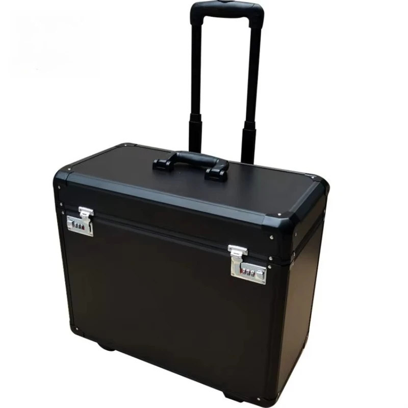 Aluminum Trolley Tool Box Flight Case Mini Transport Cases Wheels Shockproof Anti-Moisture