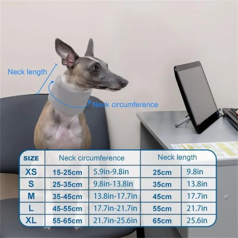 

11UA Soft Dog Neck Brace for Post Surgeries Comfortable Adjustable Elizabethan Collar Neck Support for Small to Large Pet