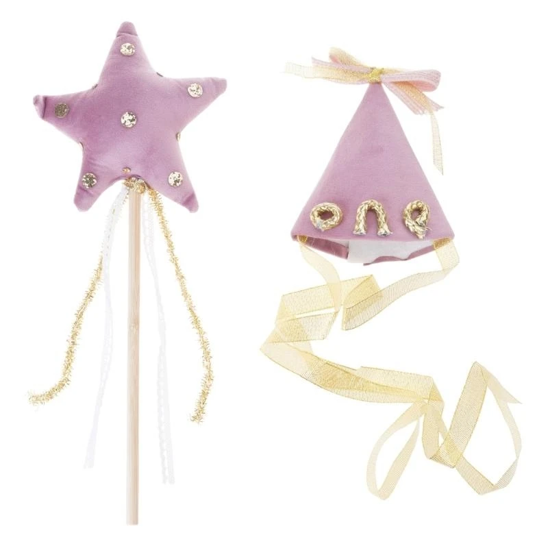 

G2TC Rhinestoned Star Magical Wand Hairband Hat Toddler Birthday Party Decors