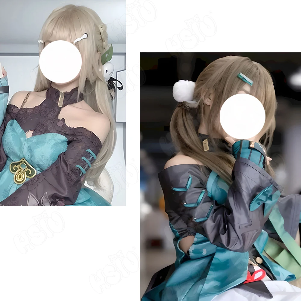 Kafka Cosplay Wig Fiber synthetic wig Honkai star rail cosplay「HSIU 」Light linen double ponytail long hair Honkai Star Rail Wig