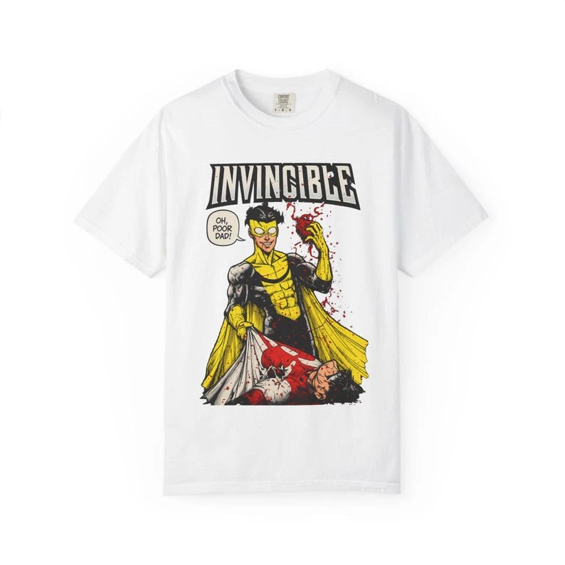 Summer Hot Anime Invincible Mark Grayson Omni‑Man Battle Meme T‑Shirt Y2K Unisex Vintage Hip Hop Streetwear Oversized T-shirt