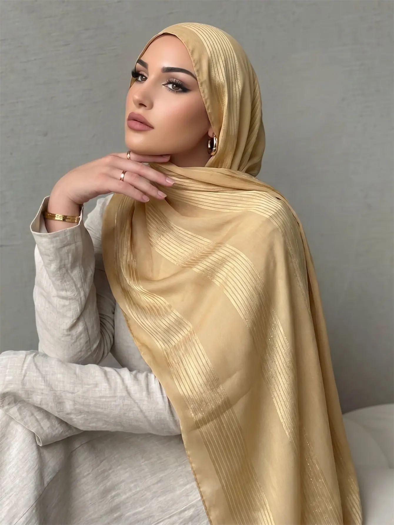2026 Fashion Summer Women Scarf Stripes Beach Hijab Shawls and Wraps Female Foulard Echarpe Designer Pashmina Bandana New