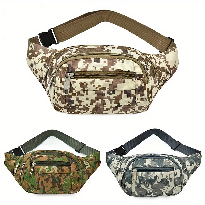 1PC New outdoor men\'s waist pack mobile phone bag multi-functional sports leisure men\'s bag outside camouflage single shoulder o