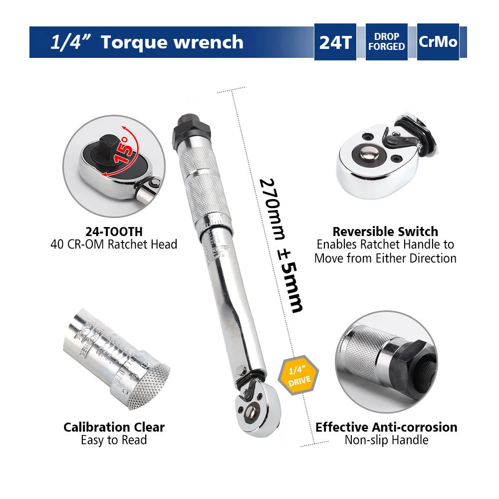 1/4 3/8 1/2 Inch Drive 5-210Nm Micrometer Adjustable Torque Wrench Spanner Hand Tool High Quality For Car Bicycle Motorbike Use