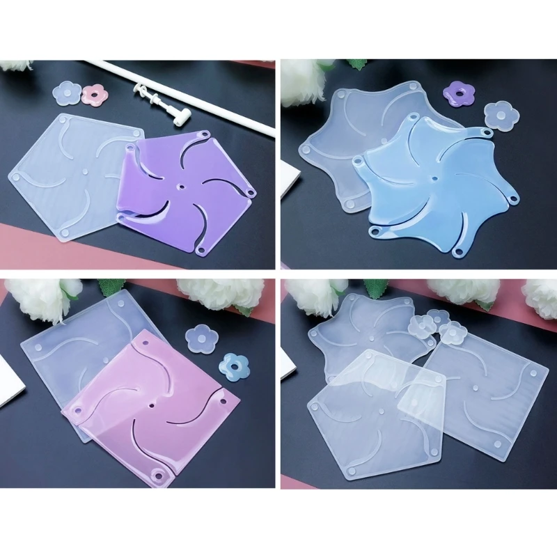 

1 Set Four-leaf Five-leaf Six-leaf Rotating Windmill Silicone Molds Resin Molds