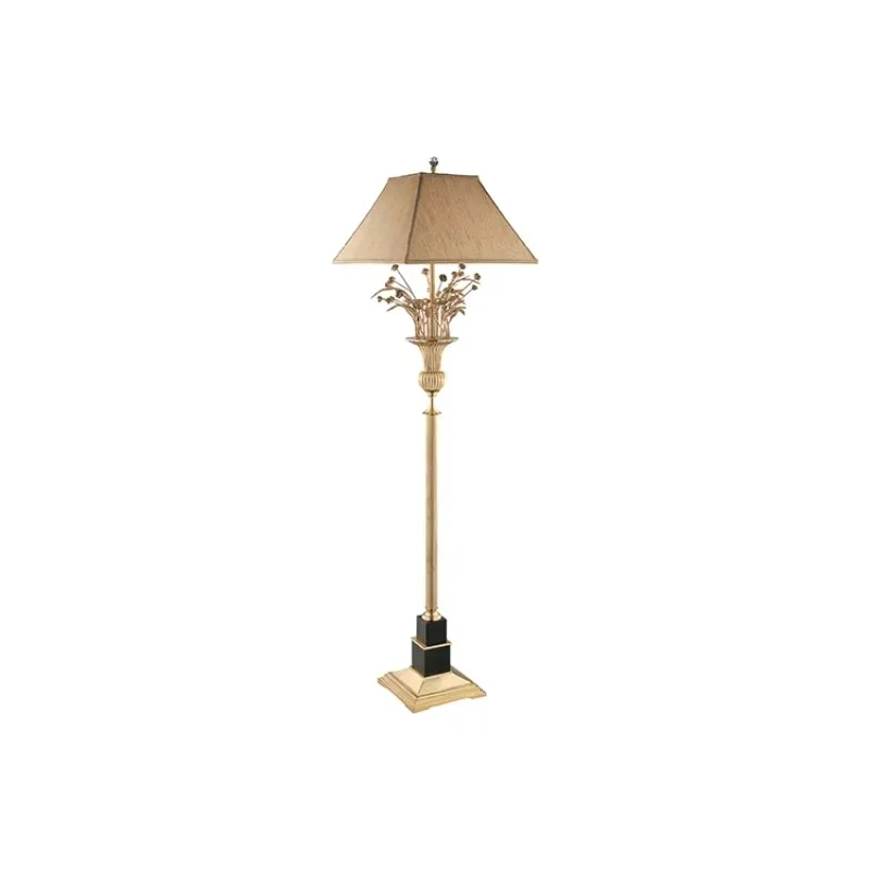 Unique decorative brass rose and leaf floor lamp polished brass finish standard modern floor lamp home decor