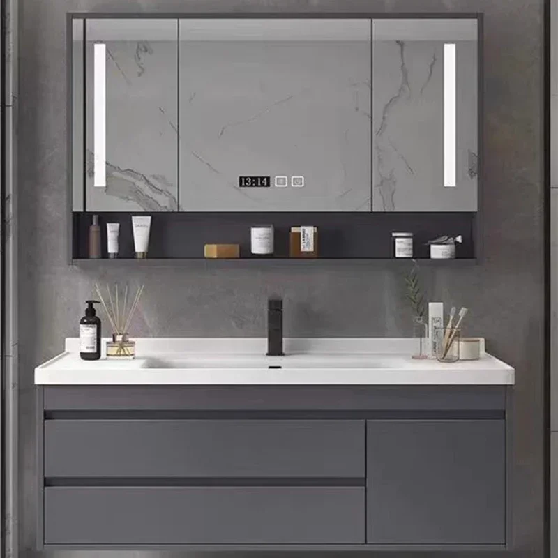 Extraction Hole Bathroom Cabinets Wash Basin Home Furniture Luxury Simple Bathroom Cabinets Sanitation Shower Miroir De Salle