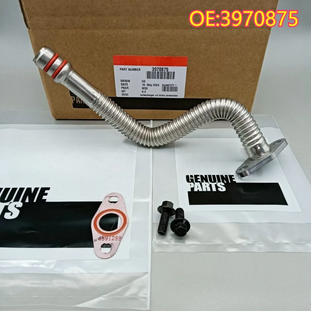 

High quality New For 3970875 Car Turbo Oil Return Drain Line Tube Replacement Fit For DodgeCummins 5.9L Diesel 2004 2005 2006
