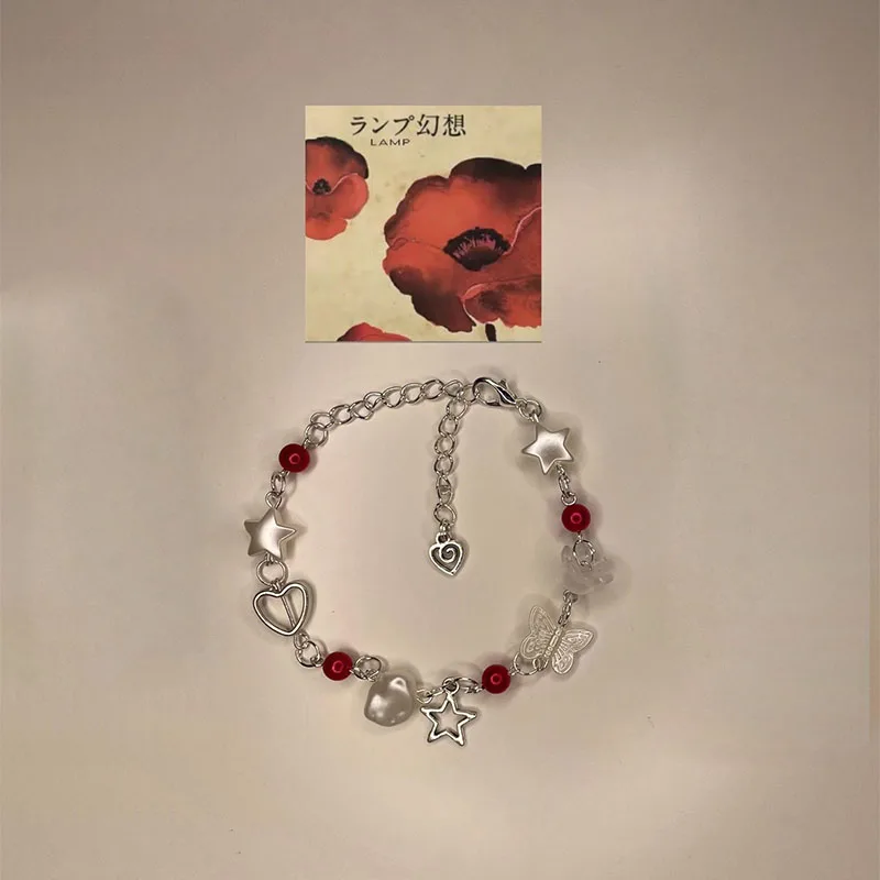 Wave to Earth&Genso beaded charm bracelet, aesthetic bracelet Y2k handmade