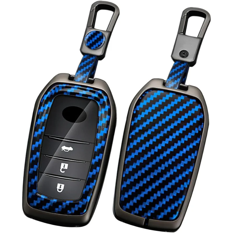 

Case Fit For Toyota Key Fob,Stylish Key Protector Carbon Texture Car Key Cover For BZ4X Prius Venza RAV4 Prime Sienna Land