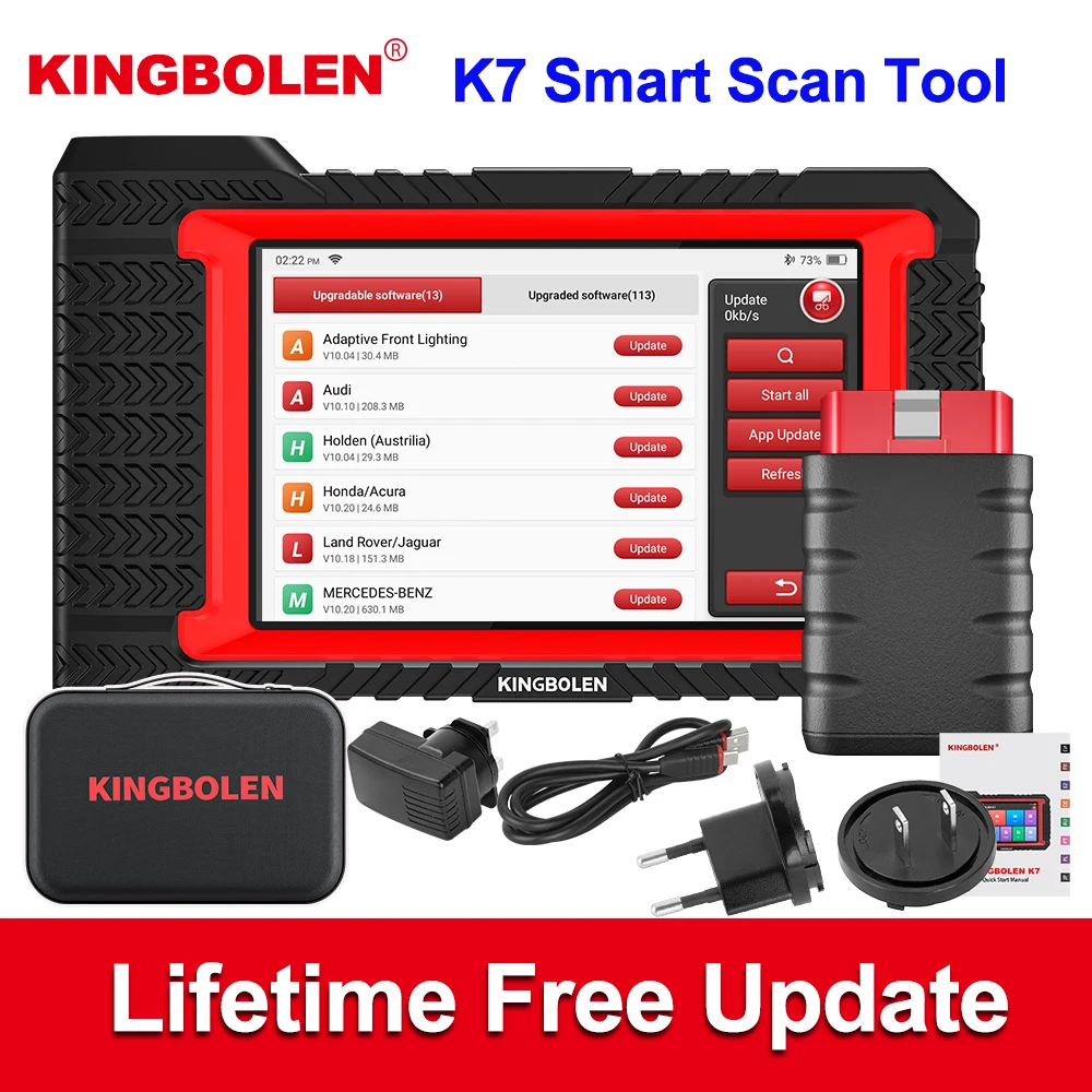 [Lebenslanges kostenloses Update] KINGBOLEN K7 OBD2 Scanner ECU-Codierung Bidirektional 28 Reset-Funktionen Diagnosegerät für alle Systeme PK THINKSCAN MAX 2