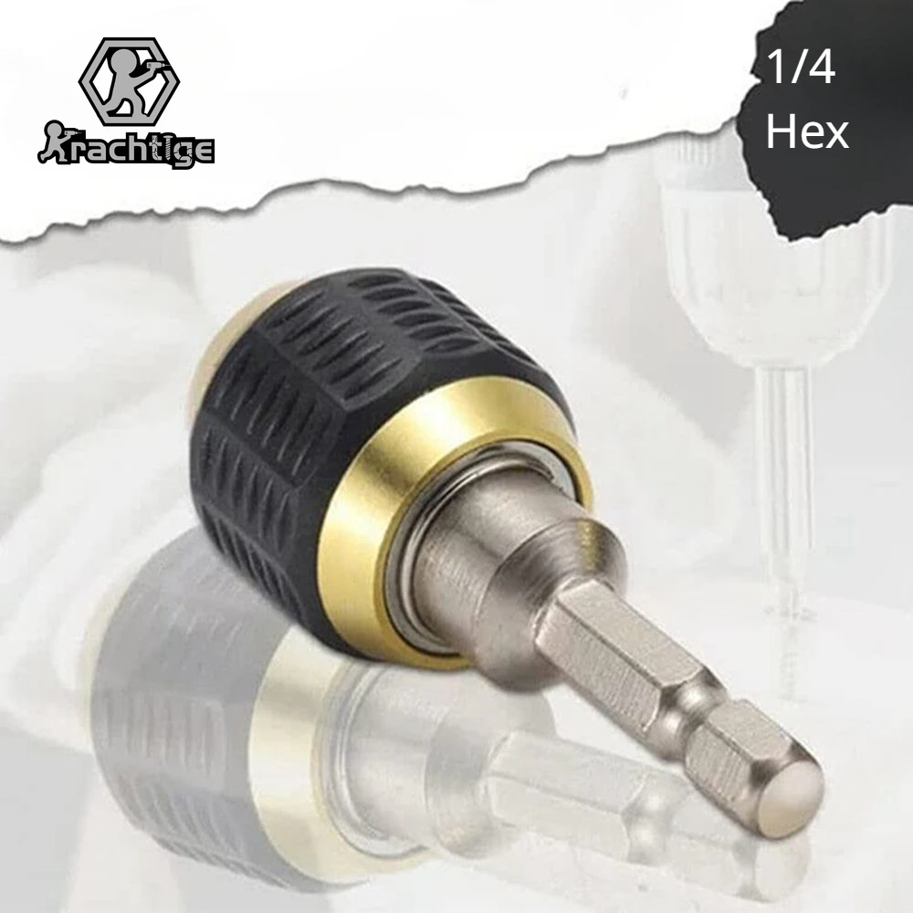 1/4 Hex Shank Quick Change Connector 60mm Drill Chuck Easy Locking Connecting Rod for Electric Drill Accessory