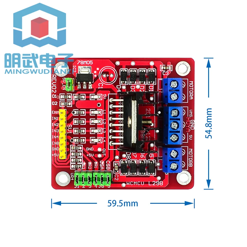 Módulo de placa de controlador de Motor L298N Original, motor paso a paso, robot, nuevo